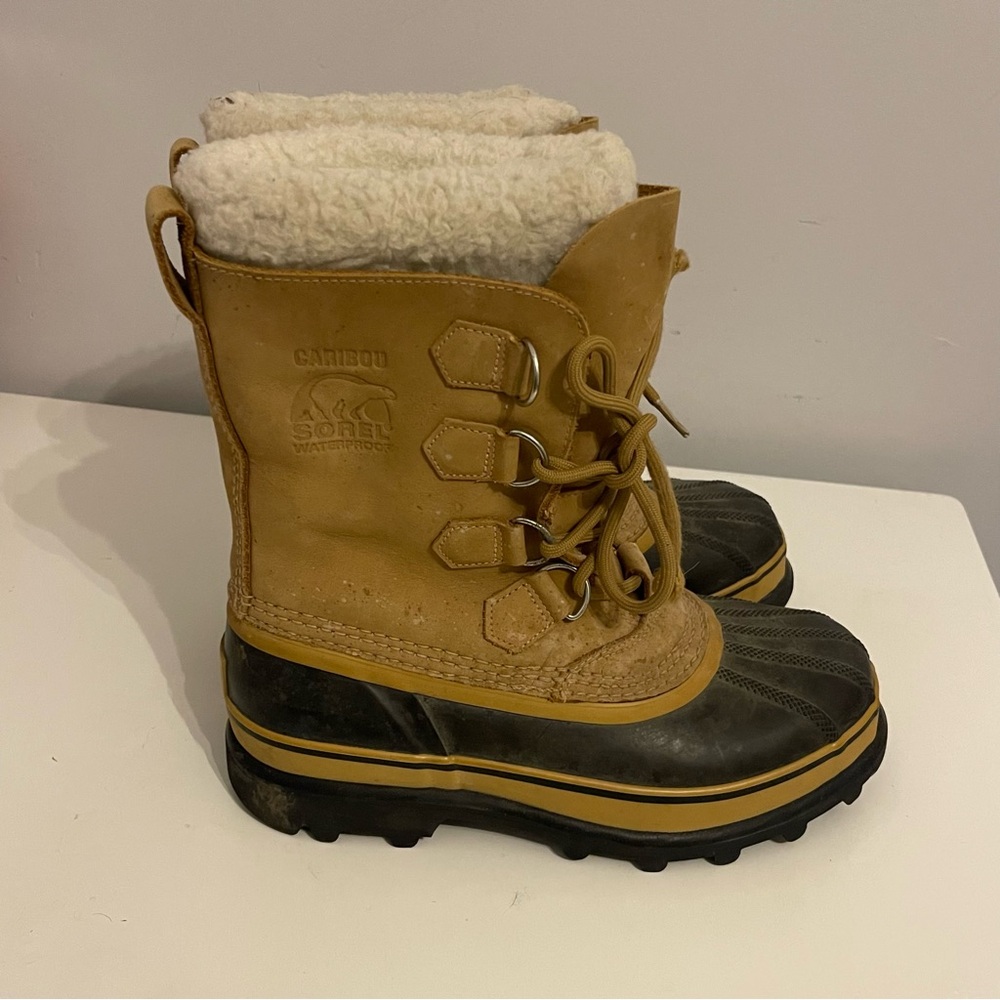 Sorel caribou women’s snow waterproof size 8 Brown and Black Winter Boots